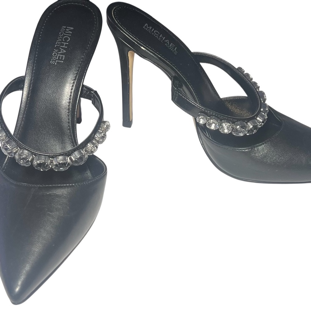 Michael Kors Black Heels with Crystal Accents